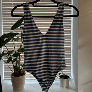 Babaton Navy and White Striped Kids Bodysuit